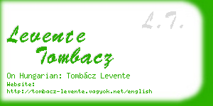 levente tombacz business card