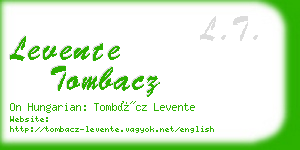 levente tombacz business card